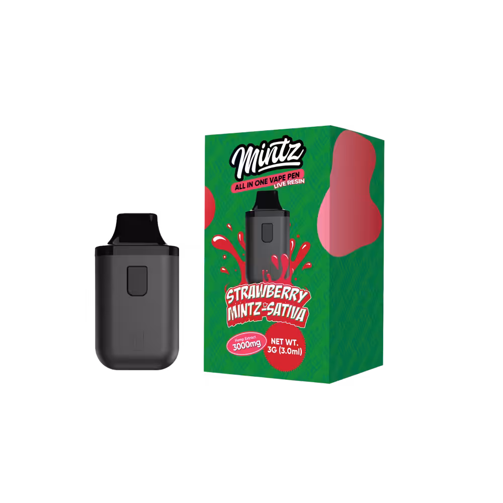 Strawberry Mintz Sativa 3g Live Resin THC Vape Pen